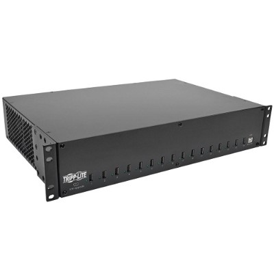 TrippLite U280-016-RM2U 16-Port USB Charging Station with Syncing 5V 40A (200W) USB Charger Output 2U Rack-Mount TrippLite U280-016-RM2U 16-Port USB Charging Station with Syncing 5V 40A (200W) USB Charger Output 2U Rack-Mount