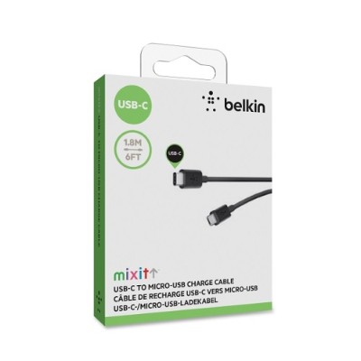 Belkin F2CU033BT06 6FT 2.0 USB C to Micro USB Charge Cable for MacBook Black