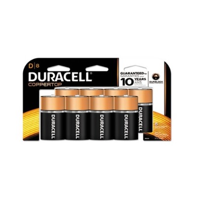 Duracell MN13RT8Z 1.5 Volt DC CopperTop D Alkaline Batteries with Duralock Power Preserve Technology 8/Pack Duracell MN13RT8Z 1.5 Volt DC CopperTop D Alkaline Batteries with Duralock Power Preserve Technology 8/Pack