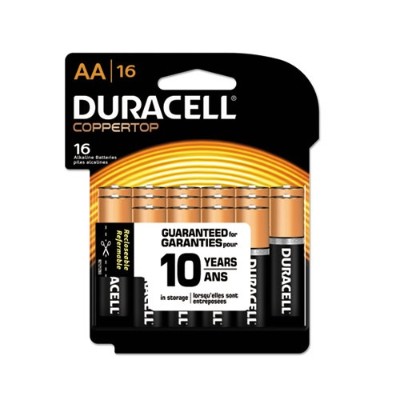 Duracell MN1500B16Z CopperTop Alkaline Batteries with Duralock Power Preserve Technology AA 16/Pack Duracell MN1500B16Z CopperTop Alkaline Batteries with Duralock Power Preserve Technology AA 16/Pack