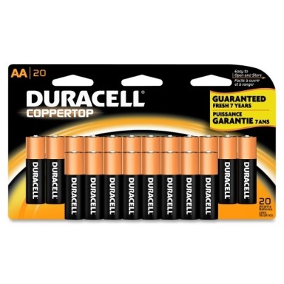 Duracell MN1500B20 1.5 Volt DC CopperTop General Purpose AA Battery - 20/Pack Duracell MN1500B20 1.5 Volt DC CopperTop General Purpose AA Battery - 20/Pack