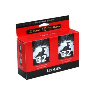 Lexmark 18C0533 Twin Pack 32 2 pack black original ink cartridge for P43XX 6250 6350 915 X33XX 52XX 54XX 7170 73XX 83XX Z81X