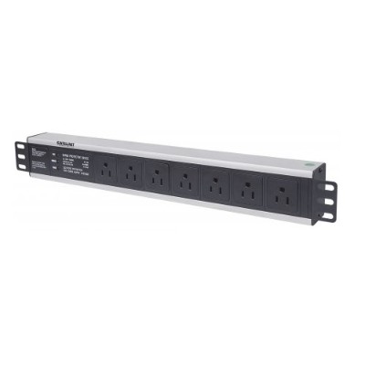 Intellinet Network Solutions 714013 19 1.5U Rackmount 7-Way Power Strip with Surge Protection 10ft Power Cord - US Type Intellinet Network Solutions 714013 19 1.5U Rackmount 7-Way Power Strip with Surge Protection 10ft Power Cord - US Type