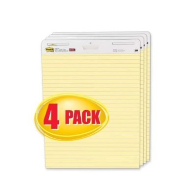 3M 561 VAD 4PK Ruled Easel Pad Yellow 25 in x 30 in 30sheet pad 4 pads case