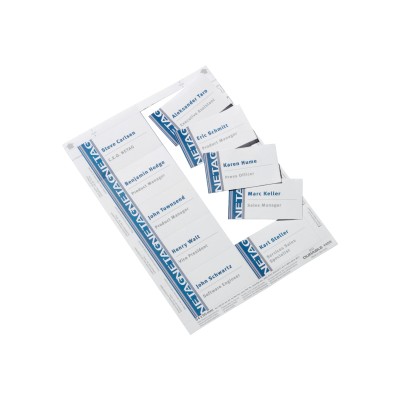 Durable 1455 02 Name badge cards white 2.13 in x 3.54 in 150 g m² 200 card s 20 sheet s x 10 for P N 8004 19 8101 19 8102 03 8102 19 8111 1