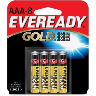 Everready A92BP 8CT Gold Alkaline AAA Batteries 24 Packs of 8 Batteries each 192 total