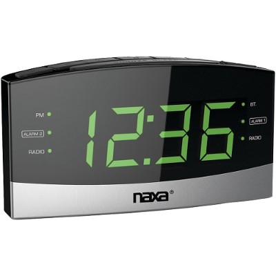 Naxa Electronics NRC-181 Bluetooth Easy-Read Dual-Alarm Clock with Daily Repeat Naxa Electronics NRC-181 Bluetooth Easy-Read Dual-Alarm Clock with Daily Repeat
