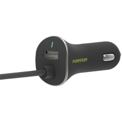 PureGear 10874VRP USB A to USB C Car Charger Black