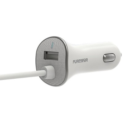 PureGear 10875VRP USB A to USB C Car Charger White