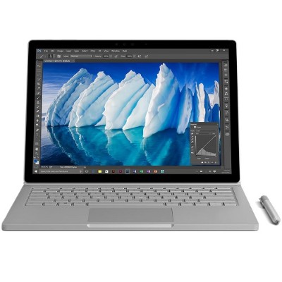 Microsoft FGK 00001 Surface Book Intel Core i7 6600U Dual Core 2.60GHz Commercial Laptop 8GB RAM 256GB SSD 13.5 PixelSense Touchscreen 802.11ac Bluetooth