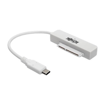 TrippLite U438 06N G2 W USB 3.1 Gen 2 USB Type C to SATA III Adapter Cable with UASP 2.5 in. to 3.5 in. SATA Hard Drives White