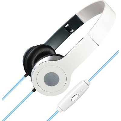 Digital Products International IAHL75W Stereo Designer Headphones with Microphone & Glowing Cable (White) Digital Products International IAHL75W Stereo Designer Headphones with Microphone & Glowing Cable (White)