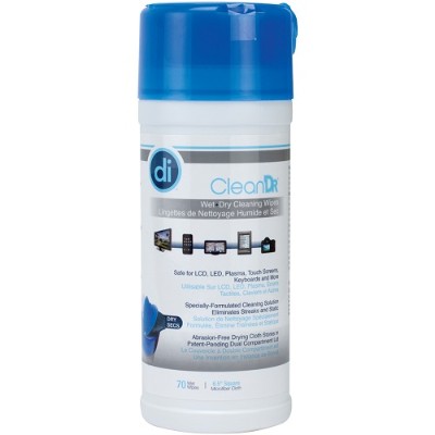 Digital Innovations 40308 CleanDr Wet/Dry Wipes 70-ct Digital Innovations 40308 CleanDr Wet/Dry Wipes 70-ct
