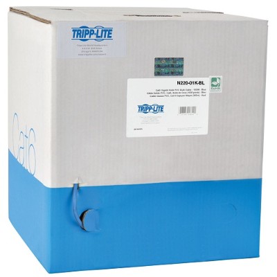 TrippLite N220-01K-BL 1000ft Cat6 Gigabit Bulk Cable Stranded CMR PVC 24AWG Blue 1000' TrippLite N220-01K-BL 1000ft Cat6 Gigabit Bulk Cable Stranded CMR PVC 24AWG Blue 1000'