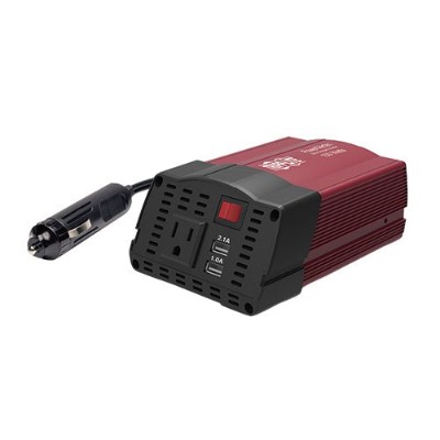 TrippLite PV150USB 150W Compact Car Inverter 12V 120V 2-Port USB Charging 1 Outlet TrippLite PV150USB 150W Compact Car Inverter 12V 120V 2-Port USB Charging 1 Outlet