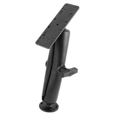 RAM Mounts 111U-D RAM 1.5 Ball Mount with 6.25 X 2 Rectangle Base LONG LENGTH Double Socket Arm & 2.5 Round Base AMPs Hole Pattern RAM Mounts 111U-D RAM 1.5 Ball Mount with 6.25 X 2 Rectangle Base LONG LENGTH Double Socket Arm & 2.5 Round Base AMPs Hole Pattern