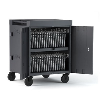 Bretford Manufacturing TVC32PAC CK CUBE Cart AC for up to 32 devices with Back Panel Charcoal Paint