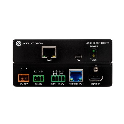 Atlona AT-UHD-EX-100CE-TX 4K/UHD HDMI Over 100M HDBaseT Transmitter with Ethernet Control and PoE Atlona AT-UHD-EX-100CE-TX 4K/UHD HDMI Over 100M HDBaseT Transmitter with Ethernet Control and PoE
