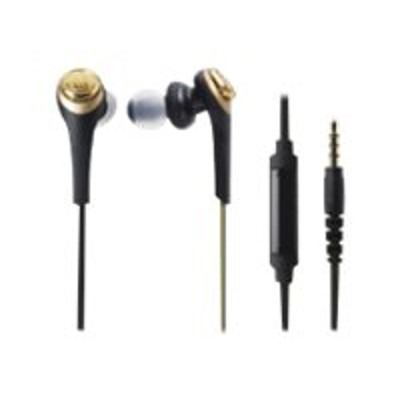 Audio Technica ATH CKS550iSBGD SOLID BASS ATH CKS550IS Earphones with mic in ear wired 3.5 mm jack black gold
