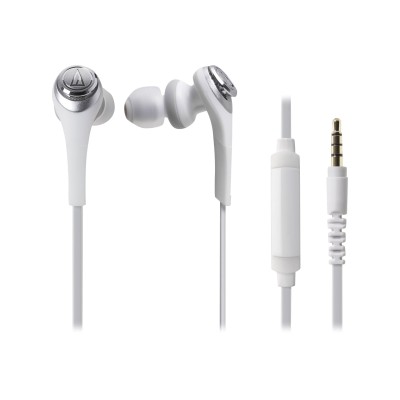 Audio Technica ATH CKS550iSWH SOLID BASS ATH CKS550IS Earphones with mic in ear 3.5 mm jack white