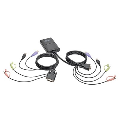 TrippLite B032-DUA2 2-Port USB / DVI KVM Switch Cable with Audio and Peripheral Sharing TrippLite B032-DUA2 2-Port USB / DVI KVM Switch Cable with Audio and Peripheral Sharing