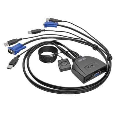 TrippLite B032-VU2 2-Port USB / VGA KVM Switch Cable w/ Audio & Peripheral Sharing TrippLite B032-VU2 2-Port USB / VGA KVM Switch Cable w/ Audio & Peripheral Sharing