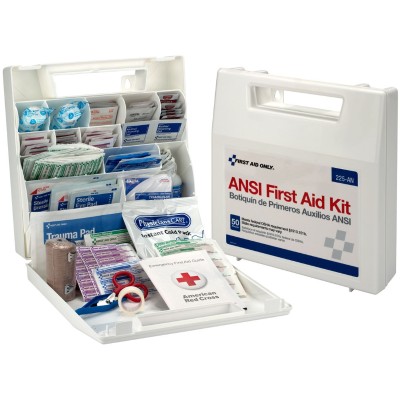 First Aid 225 AN 50 Person First Aid Kit Plastic Case with Dividers