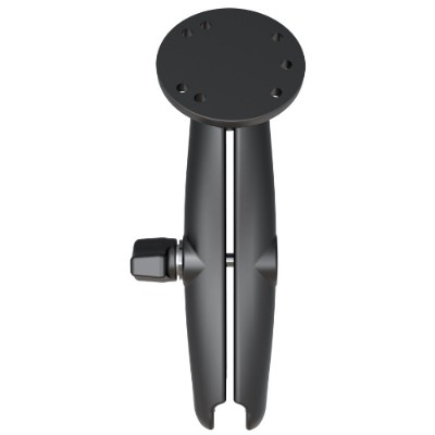 RAM Mounts RAM-B-103U-C RAM 1 Ball Long Length Double Socket Arm with 2.5 Round Base that contains the AMPs Hole Pattern RAM Mounts RAM-B-103U-C RAM 1 Ball Long Length Double Socket Arm with 2.5 Round Base that contains the AMPs Hole Pattern