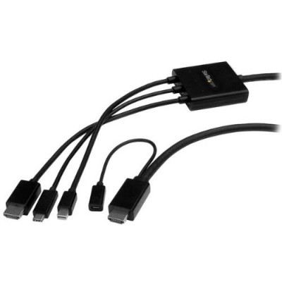 StarTech.com CMDPHD2HD 2m 6 ft USB C HDMI or Mini DisplayPort to HDMI Converter Cable USB Type C HDMI or Mini DP to HDMI Adapter Cable