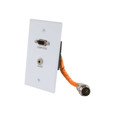 Cables To Go 60108 RapidRun VGA (HD15) + 3.5mm Single Gang Wall Plate - Mounting plate - HD-15 mini-phone stereo 3.5 mm - white - 1-gang Cables To Go 60108 RapidRun VGA (HD15) + 3.5mm Single Gang Wall Plate - Mounting plate - HD-15 mini-phone stereo 3.5 mm - white - 1-gang