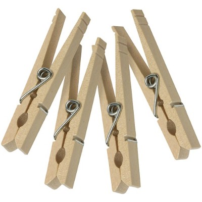Honey Can Do DRY 01376 Wood Clothespins with Spring 100 pk