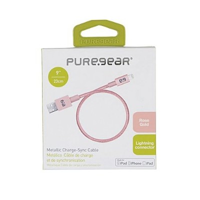 PureGear 12123VRP 9 Charge & Sync Lightning to USB Metallic Braided Rope Cable - Pink PureGear 12123VRP 9 Charge & Sync Lightning to USB Metallic Braided Rope Cable - Pink