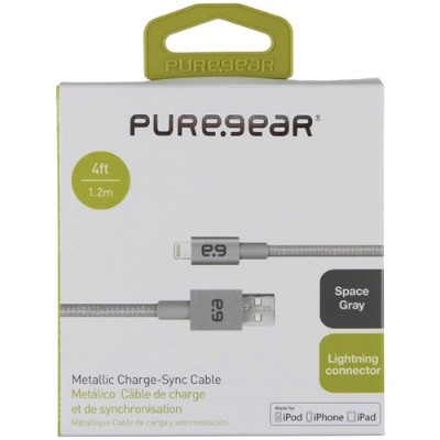 PureGear 99389VRP Charge & Sync Lightning to USB Metallic Braided Rope Cable - Gray PureGear 99389VRP Charge & Sync Lightning to USB Metallic Braided Rope Cable - Gray