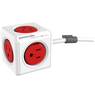 Allocacoc 4320RD/USEXPC PowerCube Extended Surge Protector - 5ft Boston Red Allocacoc 4320RD/USEXPC PowerCube Extended Surge Protector - 5ft Boston Red