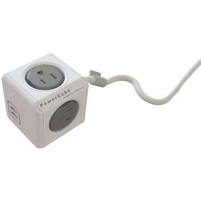 Allocacoc 4424/USEUPC PowerCube Extended USB Surge Protector - 10ft Trolley Grey Allocacoc 4424/USEUPC PowerCube Extended USB Surge Protector - 10ft Trolley Grey
