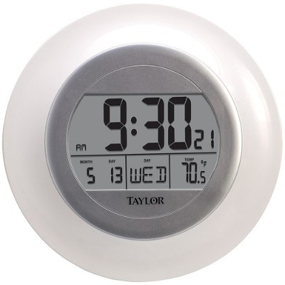 Taylor USA 1750 Atomic Wall Clock with Thermometer Taylor USA 1750 Atomic Wall Clock with Thermometer