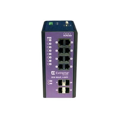 Extreme Network 16804 ExtremeSwitching Industrial Ethernet Switches ISW 8GBP 4 SFP Switch managed 8 x 10 100 1000 PoE 4 x SFP DIN rail mountable w