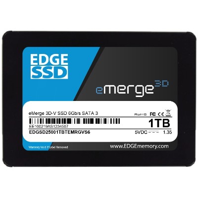 Edge Memory PE252328 1TB 2.5 eMerge 3D-V SSD - SATA 6Gb/s Edge Memory PE252328 1TB 2.5 eMerge 3D-V SSD - SATA 6Gb/s