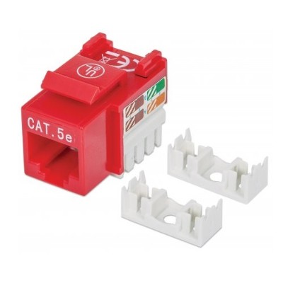 Intellinet Network Solutions 210478 Cat5e Punch down Keystone Jack - Red Intellinet Network Solutions 210478 Cat5e Punch down Keystone Jack - Red