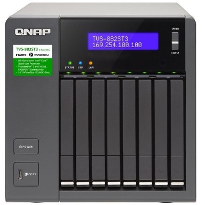 QNAP TVS-882ST3-I7-16G-US 8-Bay NAS Server (Intel Core i7-6700HQ Quad-Core 2.6GHz 16GB (2 x 8GB) RAM 2x Thunderbolt 3 Port) QNAP TVS-882ST3-I7-16G-US 8-Bay NAS Server (Intel Core i7-6700HQ Quad-Core 2.6GHz 16GB (2 x 8GB) RAM 2x Thunderbolt 3 Port)