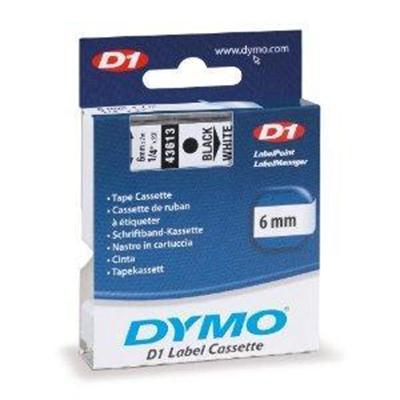 Dymo 43613 D1 Label tape self adhesive black on white Roll 0.25 in x 23 ft 1 roll s for LabelMANAGER