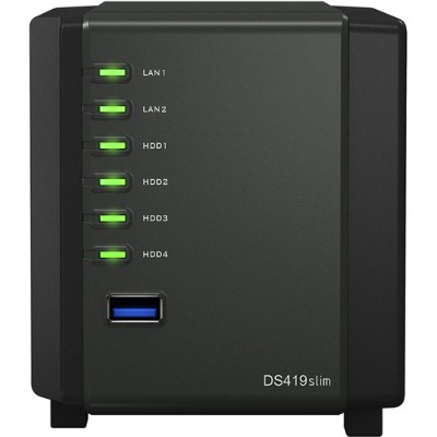 Synology DS419SLIM DiskStation 4-Bay NAS Server Synology DS419SLIM DiskStation 4-Bay NAS Server