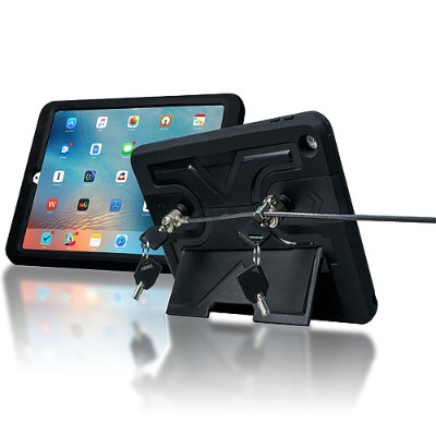 CTA Digital PAD-RSCK9 Rugged Security Case with Kickstand and Anti-Theft Cable for iPad Pro 9.7 iPad Gen. 5-6 and iPad Air CTA Digital PAD-RSCK9 Rugged Security Case with Kickstand and Anti-Theft Cable for iPad Pro 9.7 iPad Gen. 5-6 and iPad Air