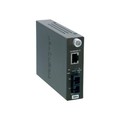 TRENDnet TFC 110S30 TFC 110 S30 Fiber media converter Fast Ethernet 10Base T 100Base FX 100Base TX RJ 45 SC single mode up to 18.6 miles 1300 nm