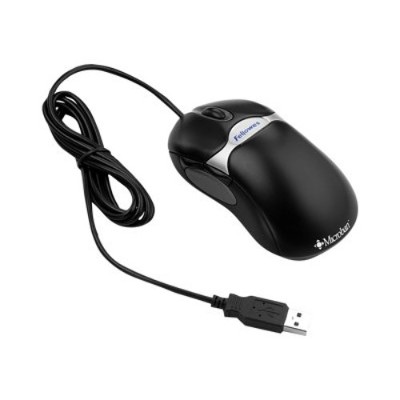 Fellowes 98913 Microban Protection Mouse optical 5 buttons wired USB black silver