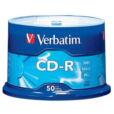 Verbatim 94691 CD R 700MB 52X with Branded Surface 50pk Spindle