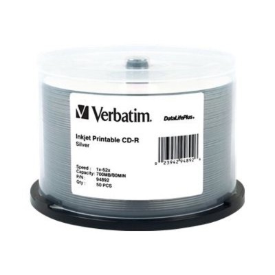Verbatim 94892 DataLifePlus 50 x CD R 700 MB 80min 52x silver ink jet printable surface spindle