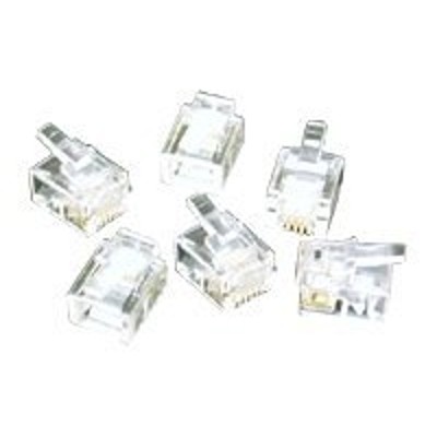 Cables To Go 27559 Phone connector RJ 11 M CAT 5 clear pack of 100