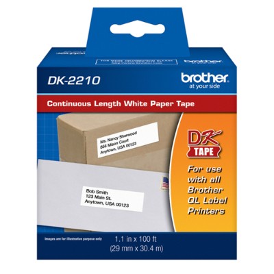 Brother DK2210 DK2210 Paper Roll 1.14 in x 100 ft tape for QL 1050 QL 500 QL 550 QL 700 QL 710 QL 720 QL 800 QL 810 QL 820