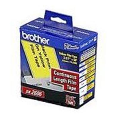 Brother DK2606 DK2606 Black on yellow Roll 2.44 in x 50 ft film for QL 1050 QL 500 QL 550 QL 700 QL 710 QL 720 QL 800 QL 810 QL 820